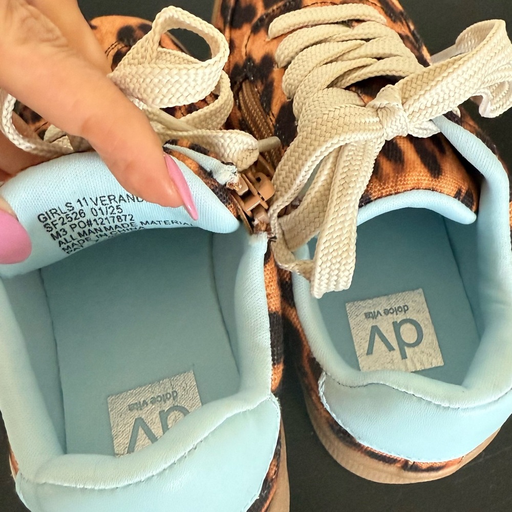 **New** Dolce Vita Leopard Print Sneakers with Cream Laces - Picture 4 of 5
